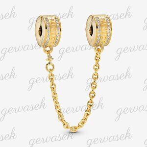 Pandora Pandora Logo Safety Chain Clip Charm